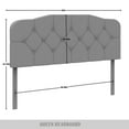 thumbnail image 6 of Castle Place Modern Button-Tufted Linen Queen Upholstered Headboard, Warm Grey, 6 of 7