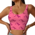 thumbnail image 1 of Fotbe Leopard Print Sujetador Deportivo Largo sin Aros para Mujer con Almohadillas y Soporte Medio, Transpirable y Absorbente, Camiseta Tipo Chaleco o Tank Top-Large, 1 of 8