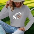 thumbnail image 6 of Charella Long Sleeve Shirts for Women Rugby Graphic Tee Loose Fit Crew Neck Ptinted Tops Soft Clothes (2XL, Gray 2), 6 of 6