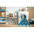 thumbnail image 2 of Ahgly Company Tapis d'Intérieur Rond Lavable en Machine Bleu Transitionnel, 4 Pieds Rond, 2 of 7