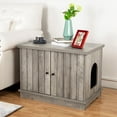 thumbnail image 3 of Wood Cat Litter Box Enclosur, Rectangle Hidden Pet Cat Washroom Bench, Gray, 3 of 10