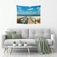 thumbnail image 5 of Creowell Beach Wooden Walkway Blue Sky Tapestry Wall Hanging 40x30in, 5 of 6