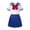 Blue, variant on Toddler Girls Skirt Set School Uniform 2 Piece Outfit,Girls School Sport Sailor Collar Short Sleeve Top Pleated Mini Skirt With Bow 2 Piece Preppy Training Set for 5-12 Years Kids Clothings