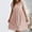 A0810-Pink, variant on QUINDOS Dresses for Women 2025 Crew Neck Casual Short Sleeve Sundress Sun Dresses Summer Solid Color Mid Length Cotton Linen Mini Knee Length Womens Dresses