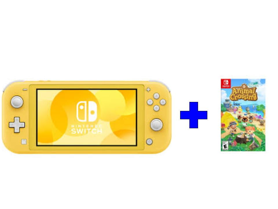 Restored Switch Lite Yellow Edition Bundle with Animal Crossing
