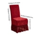 thumbnail image 3 of Funda elástica de jacquard para silla de comedor con faldón | Tejido elástico de poliéster grueso | Cobertura total para decoración del hogar, bodas y fiestas | Gris, rojo, café, beige y verde, 3 of 6