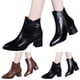 thumbnail image 3 of NECHOLOGY Botas Mujer Zapatos Botines para mujer Botines de de otoño para mujer, tacón grueso, tacón medio, Color sólido, punta estrecha, cremallera lateral, estilo informal (Brown, 9), 3 of 7