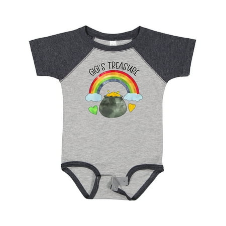 

Inktastic Gigi s Treasure St. Patrick s Day Rainbow and Gold Boys or Girls Baby Bodysuit