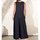 thumbnail image 4 of Mono Informal de Verano para Mujer, Holgado, Sin Mangas, con Cuello en V, Pierna , , Holgado, con Bolsillos. Negro S, 4 of 6