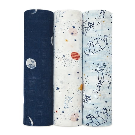 UPC: 0842332147608 | aden + anais silky soft swaddles stargaze 3-pack