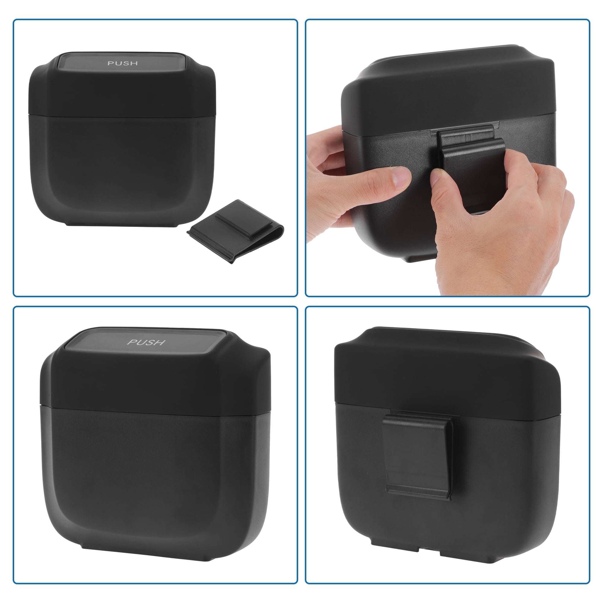 Unique Bargains Car Trash Can Hanging 6.3 x 2.4 x 5.9 Inch Plastic Black