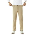 thumbnail image 2 of Men's 4-Way Stretch Dress Pants - Mid-Rise Straight Cut with Elastic Waist (Business Casual), 2 of 12