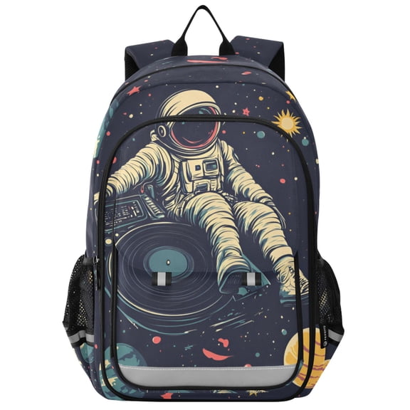 FORMRS Unisex School Backpack 17" Student Travel Bag with Laptop Compartment, Astronaut Space