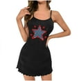 thumbnail image 4 of Kaemgyyd Sleep Dress for Women Summer Trendy Star Scoop Neck Sleepwear Loose Spaghetti Strap Mini Nightgowns Camisole Nightdress, 4 of 6