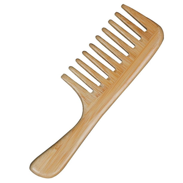 ShenMo Peigne en Bois Peigne Grosse Dent Large, Santal Vert à Peigne Bois  Cheveux Bouclés Fait à la Main Peignes à Cheveux Antistatique (20,5cm) 