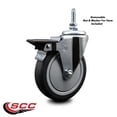 thumbnail image 2 of 6 Inch Thermoplastic Rubber 3/8 Inch Threaded Stem Caster with Brake, 2 of 2