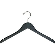 International Hanger Slim Wooden Clothes Hangers, Black, 8 Count Pack