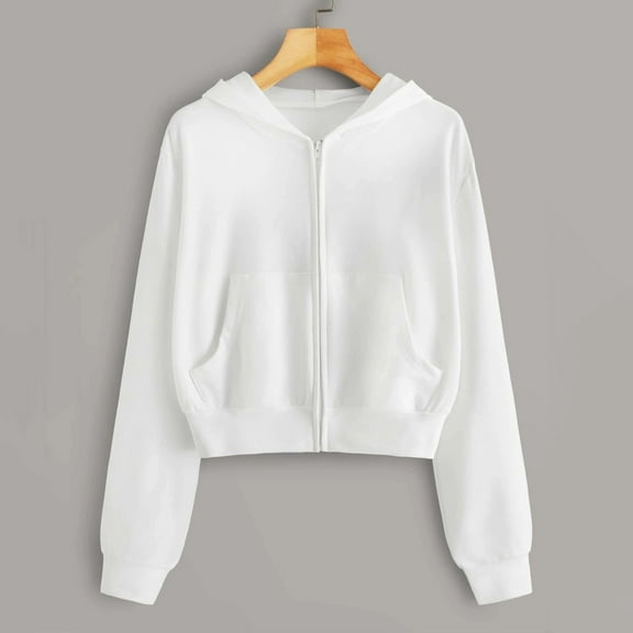 BSDJILFG Womens Zip Up Hoodies Juniors Cropped Cardigan Y2K Fall Trendy Lightweight Workout Jackets