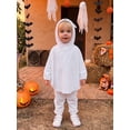 thumbnail image 5 of RUINIXCW Toddler Baby Halloween Ghost Costumes Kids Baby Boy Girl Halloween Outfit Hooded Caped Tops with Pants Set Cosplay Party Clothes, 5 of 9