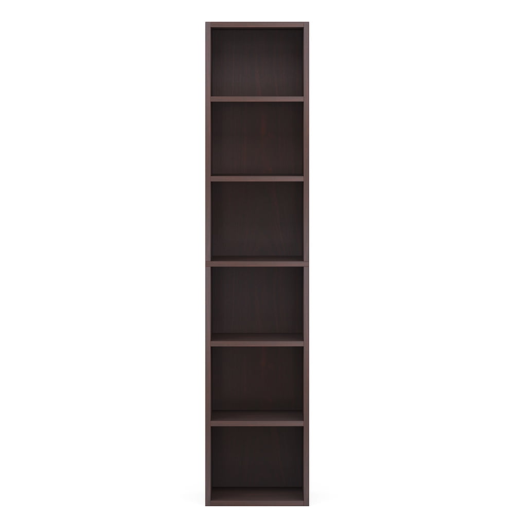 Canddidliike 70.9" Corner Bookcase, Modern 6-Tier Narrow Cube Display Shelves, Bookcase for Indoor as Home, Brown