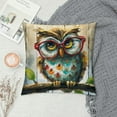 thumbnail image 2 of Orinice Owl Glasses Branch Graphic Decorative Throw Pillow Cover for Home Couch Living Room Sofa - Short Plush Material, 1PC 20x20in, 2 of 5