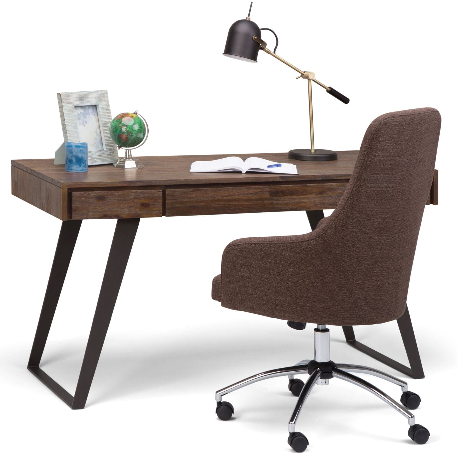 Asteroutdoor Lowry Desk, Rustic Natural Aged Brown, 54 in W