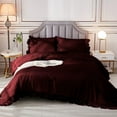 thumbnail image 5 of 1 Piece Luxury Vintage Ruffle Pattern Comforter By D.N.G. BEDDINGS Premium Super Soft, All Season, 800 Thread Count 100% Egyptian Cotton King/California King Size Wine Color, 5 of 8