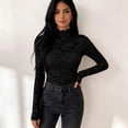 thumbnail image 7 of WULMLEO Womens Lace Long Sleeve Tops Sheer Mesh Blouse Black M, 7 of 7