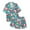D, variant on HNMKIU Girls Sleepwear & Robes Kids Casual Christmas Printed Button Down Short Sleeve Pajama Set for Comfortable Sleep and Holiday