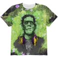 thumbnail image 1 of Halloween Frankenstein T-Shirt Jeunesse Monstre du Film d'Horreur Raver, 1 of 2
