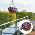 thumbnail image 2 of Lanytaeo Outdoor Artificial Hanging Flower Basket Fake Potted Plant Faux Flower Arrangement For Garden Balcony Patio Home Porch Outdoors Summer Purple, 2 of 8