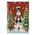 thumbnail image 2 of WOBOGO Christmas Snowman Notebook College Horizontal Grid Paper Ink Spill Resistant Water Resistant Cover 8.3x5.7x0.4in, 2 of 8