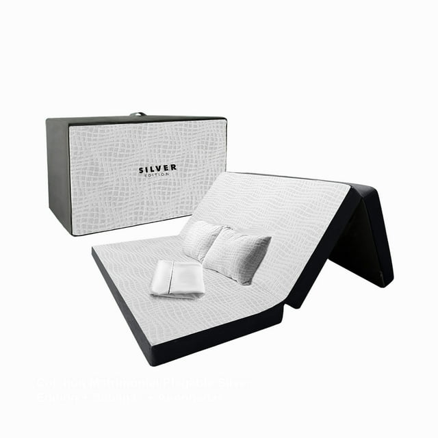 Colchón Queen Plegable Silver Edition + Sábanas + Almohadas