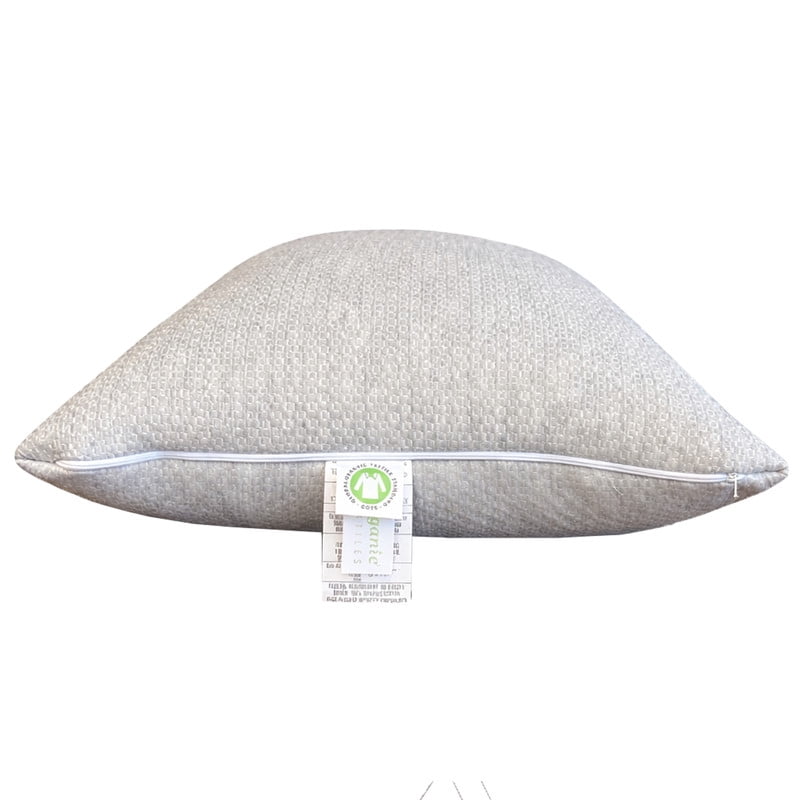 ORGANIC TEXTILES Organic Shredded Latex Bed Pillow with Heather Gray Removable Cotton Cover - For Sleeping, Head Support, Side Back Stomach Sleeper, Soft and Breathable - (Standard Size)