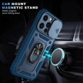 thumbnail image 5 of iPhone 13 Pro Max 5G Case with Slide Camera Cover Military Grade Heavy Duty Shockproof Three-Layer Case with 360°Ring Stand for iPhone 13 Pro Max 6.7"-Blue, 5 of 16