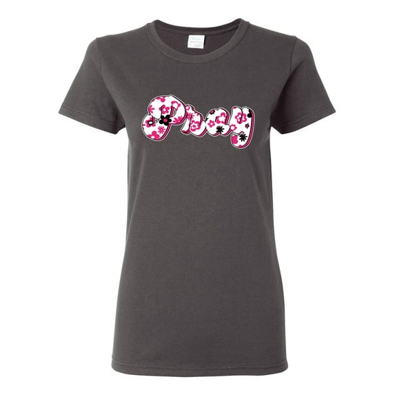 Wild Bobby Pray Bubble Letters Inspirational/Christian Women Graphic Tee, Charcoal, X-Large