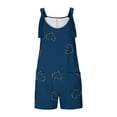 thumbnail image 4 of Lovskoo 2024 Womens Summer Casual Sleeveless Printed Short Rompers Adjustable Strap Loose Shorts Jumpsuits Overalls with Pockets Navy XL, 4 of 6