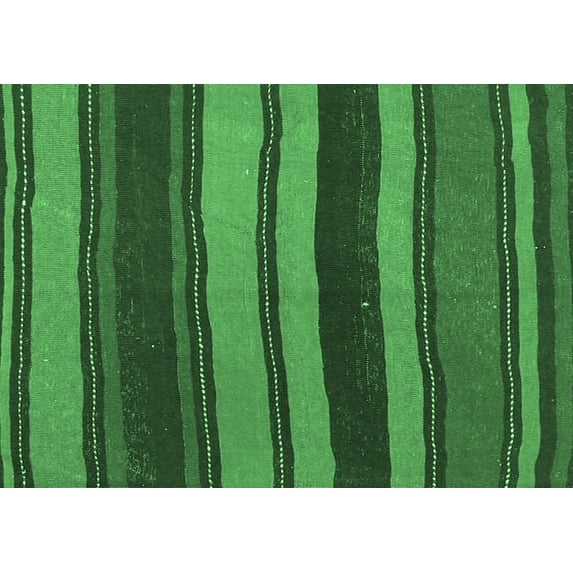 Ahgly Company Indoor Rectangle Oriental Emerald Green Traditional Area Rugs, 2' x 5'