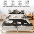 thumbnail image 5 of Twin Sze Fitted Sheet Set - Black Bear 2 Piece Bedding Sets 16" Deep Pocket Fitted Sheet with 1 Pillowcase, Vintage Rustic Wildlife Forest Woodland Brushed Microfiber Hotel Luxury Bed Sheets, 5 of 9