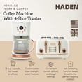 thumbnail image 2 of Haden Heritage 4 Slice Wide Slot Toaster & Coffee Maker, Ivory & Copper, 2 of 10