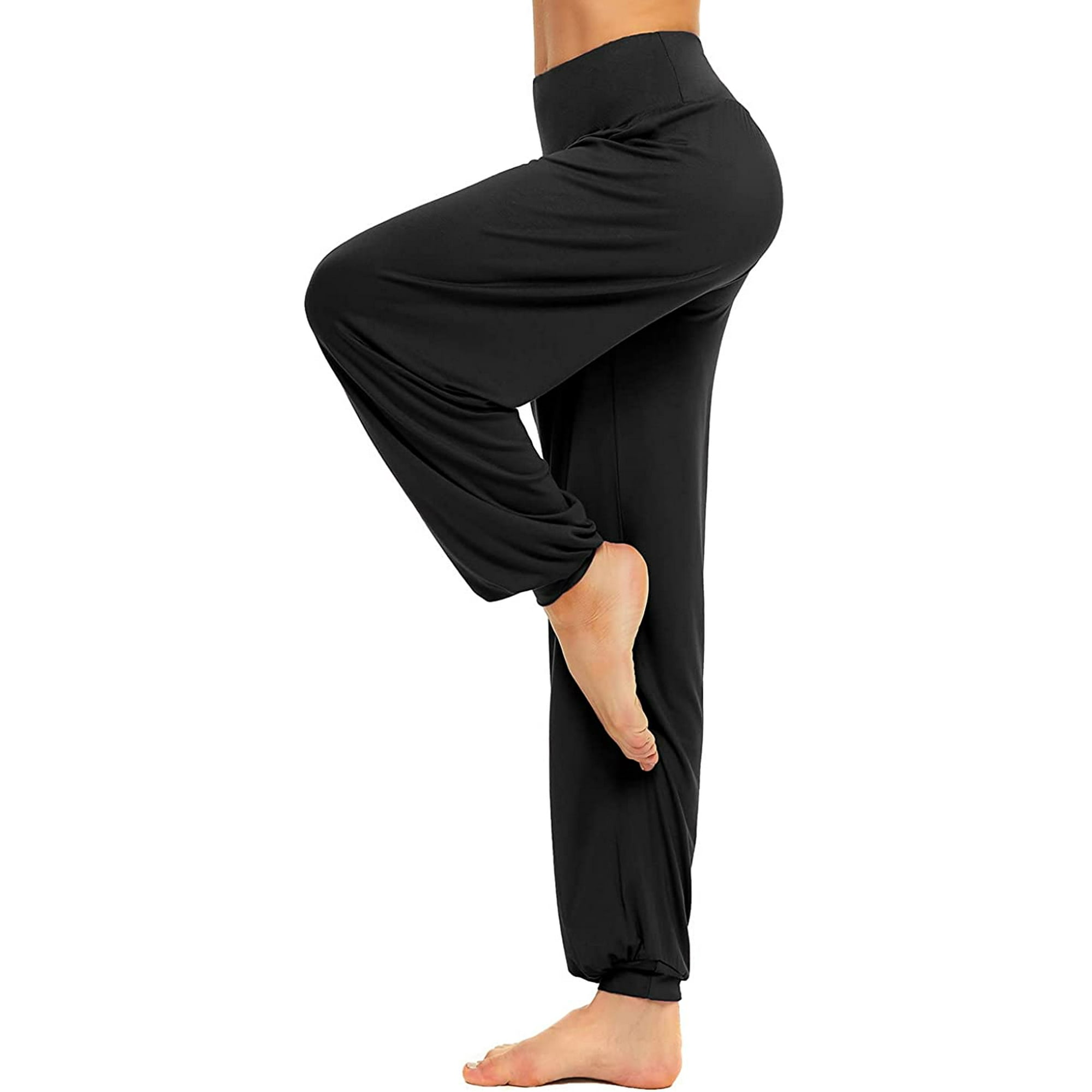 Harem Pants for Women Cotton Loose High Waist Soft Athletic Elastic Waistband Yoga Pilates Pants Walmart