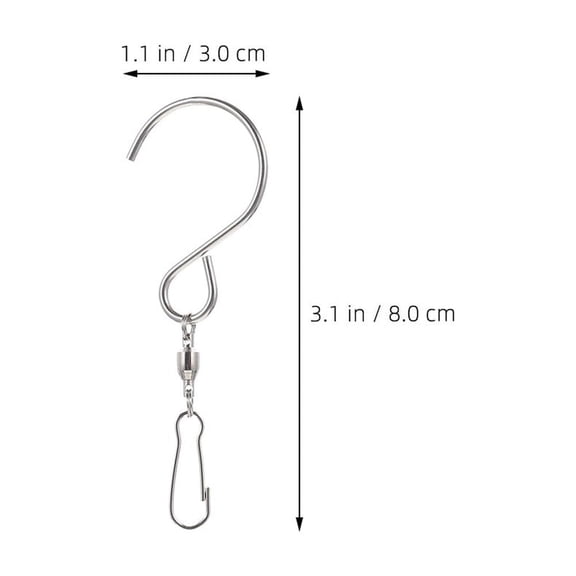 NICEXMAS 4-Pack Stainless Steel Swivel Hooks for Hanging Bird Feeders, Plants, Wind Chimes, Outdoor Use Hardware