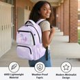 thumbnail image 4 of Chririnla Pastel Glitter Horse Water Repellent Lightweight Bookbag with Multi-Pockets Multi Pockets School Bag, Adjustable Strap 17 Inch Kids Backpack for Travel Preschool, 4 of 10