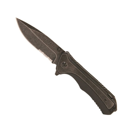 Handle Stainless Steel Liner Lock - Schrade by BTI Tools Schrade Liner Lock Stonewash Stainless Steel, G10 Aluminum Handle, Boxed