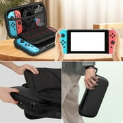 TSV Carrying Case Fit for Nintendo Switch, 14-in-1 Accessories Bundle with Protective Travel Pouch, Clear Cover Case, Screen Protector, Thumb Grips Caps