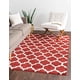 thumbnail image 2 of Colección de trellis de Loom única inspirada con la alfombra del área de diseño de celosía, 2 pies 2 pulgadas de 3 pies, rojo/beige Unique Loom Ver descripción, 2 of 2