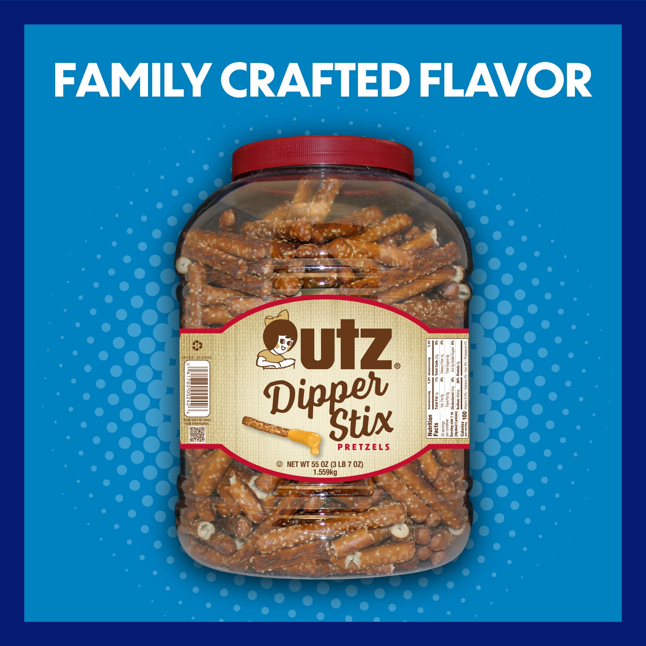 Utz Dipper Stix Pretzels, 55 oz Barrel