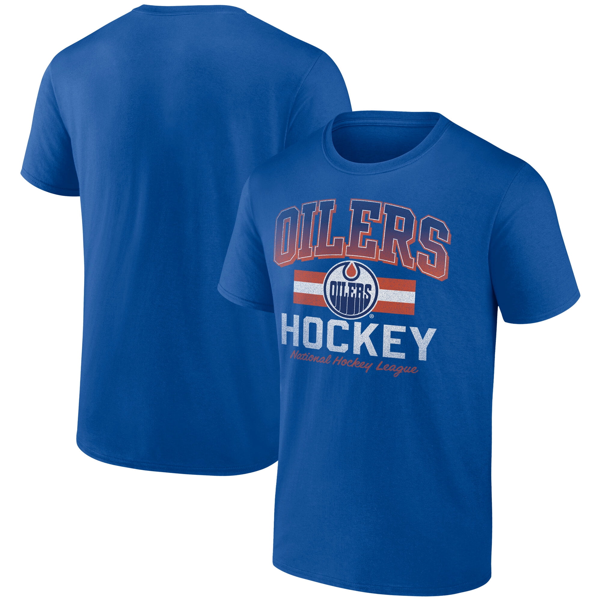 Men's Royal Edmonton Oilers Retro Stripe T-Shirt