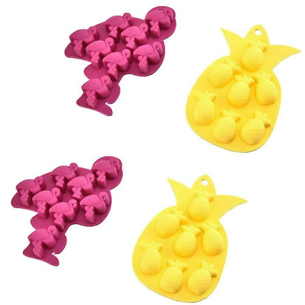 4pcs DIY Silicone Molds Set Adorable Flamingo, Cube & Chocolate Shapes for Baking, Crafting and Creative Projects Easy to Clean