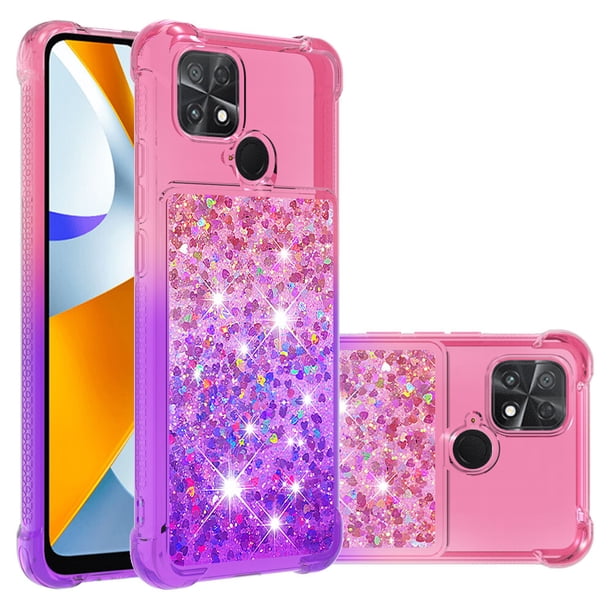 Funda para Xiaomi Poco C40 Transparente con Brillos Carcasa Protectora Antigolpes con Glitter Brillante